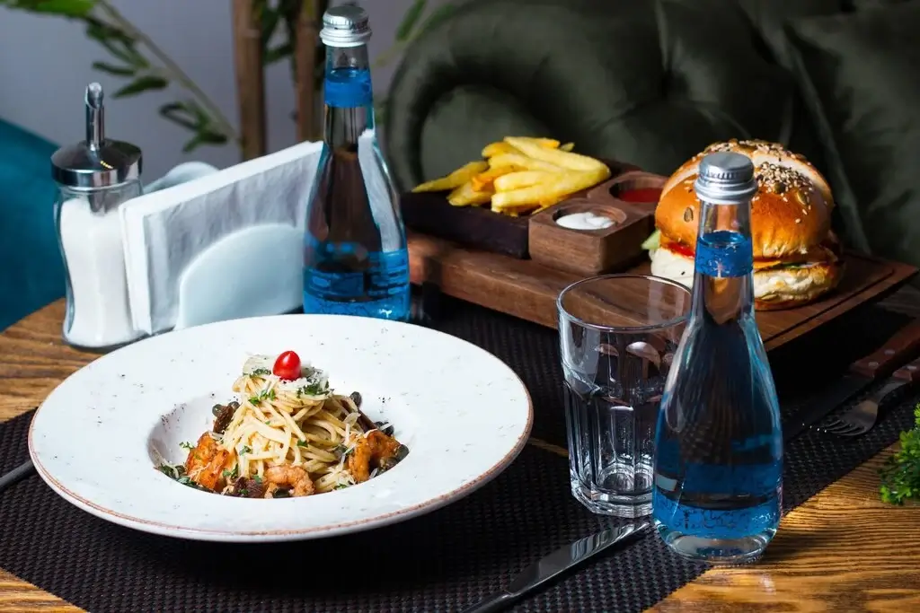 pasta-with-shrimps-grated-cheese-greens-cherry